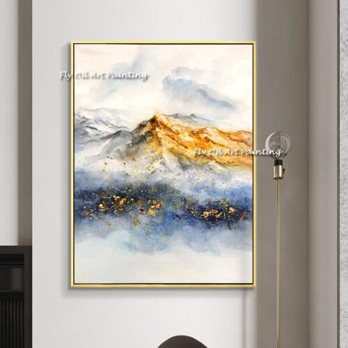Large original Abstract Peak Landscape Canvas Painting Nordic Contemporary Wall Picture Modern Home Wall Decoration
