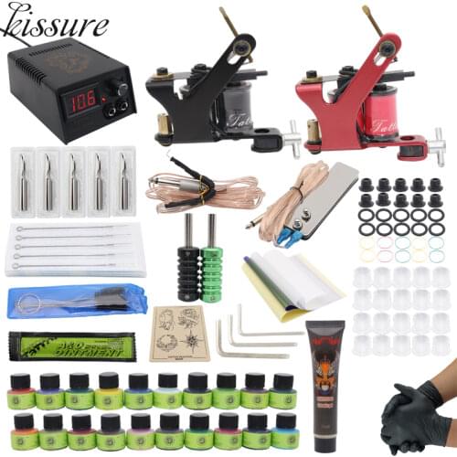 Kissure Complete New Professional Configuration Tattoo Kit Tattoo Machine Power Supply Makeup