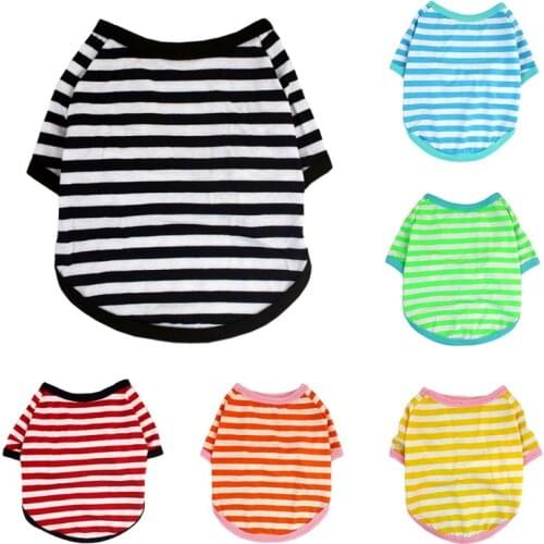 Classic Stripe Summer Dog Shirt Clothes For Small Dogs Tshirt Cute Puppy Vest Yorkshire Terrier Pet Clothes Chihuahua