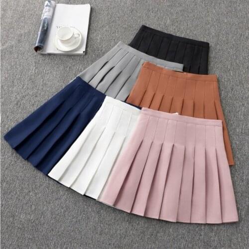 Summer Explosion Models Sold A-line Pleated Skirt High Waist Pure Colour Fashionable Wear-resisting Fastness Mini Skirts