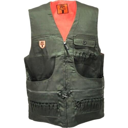 Mens vest sleeveless clothing hunting double faced cartuccera