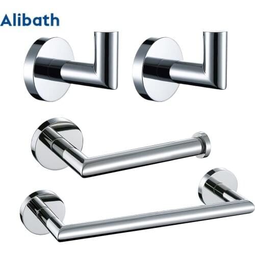 Bathroom Hardware Set Wall Robe Hook Towel Rail Bar Rack Bar Shelf Toilet Paper Holder Bathroom Accessories Sets Polished Chrome