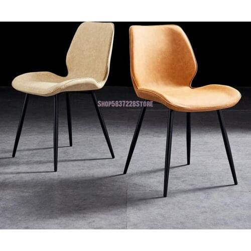 Nordic Dining Chair Light Luxury Leather Chair Modern Simple Family Armchair Makeup Chair Hotel Dining Table Chair Adult