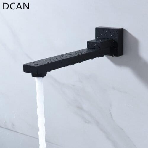 DCAN Square Solid Brass Shower Spout Bath Tub Bibcocks 180 Degree Folding Shower Faucets Spout Filler Bathroom Basin Faucet