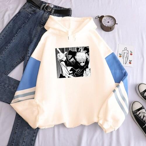 Latest Anime Jujutsu Kaisen Manga Hoodies Women Funny Cartoon Comic Itadori Yuji Print Fashion Harajuku Patchwork Sweatshirts