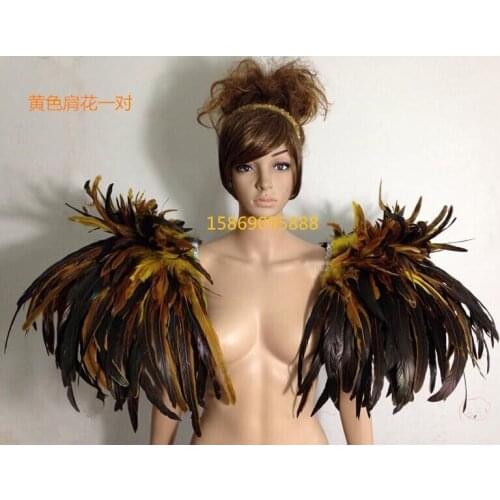 Feather clothing Stage performance catwalk carnival Headdress flower pubs party Mens wear womens clothing