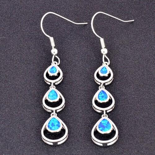 Wholesale & Retail Fashion Jewelry Fine Pink Fire Opal Stone Sterling Sliver Errings EAT003