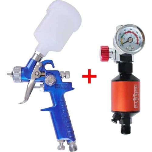 0.8mm/1.0mm Nozzle H-2000 Professional HVLP Mini Paint Spray Gun + Oil-water Separator Pneumatic Tool Set