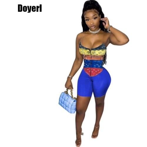 Bandana Print Two Piece Set for Women Matching Sets Summer Sexy 2 Piece Sets Womens Outfits Party Club Crop Top and Shorts Sets