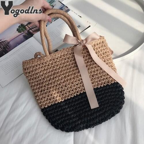 Straw Bags for Women Summer Rattan Bag Handmade Woven Beach Bag Bohemia Bali Handbag bolsos