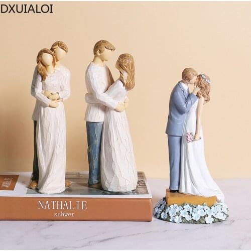 DXUIALOI Simple Creative Couple Character Sculpture Resin Crafts Living Room Desktop Decoration Wedding Gift Home Decoration