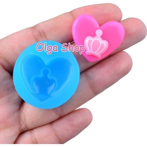 PYL074 25.6mm x 22.1mm Heart-shaped Silicone Mold Fondant Cake Decoration Candy Resin Clay Earrings Necklace Craft Soap Candle