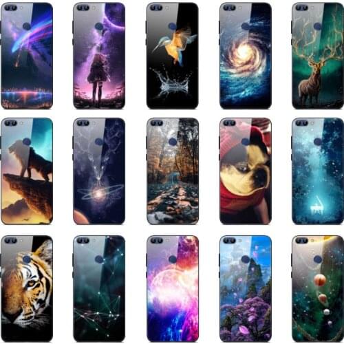 Silicone Case For Huawei P Smart 2018 Enjoy 7S Tempered Glass Phone Case Cover for Huawei P Smart 2019 Case Coque Cover Bumper