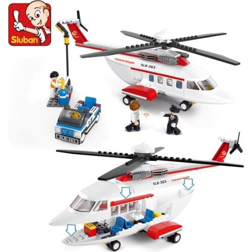SLUBAN City Aviation Airplane Small Private Transport Aircraft MOC Figures Building Blocks Bricks Classic Model Children Toys