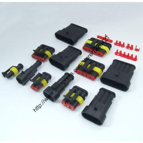 30kit set 1/2/3/4/5/6 Pin/way Super Sealed Waterproof Electrical Wire Connector Auto Plug for Car caravan marine jet