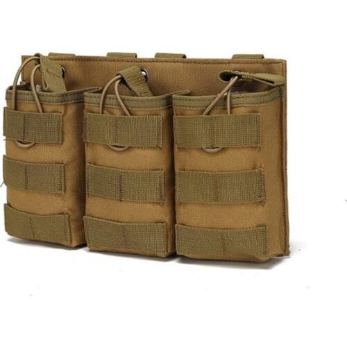 Tactical Triple Clip Pouch Field Vest Outdoors Hunting Shooting Climbing Military Molle Accessory Walkie-talkie Bullet Box Bag