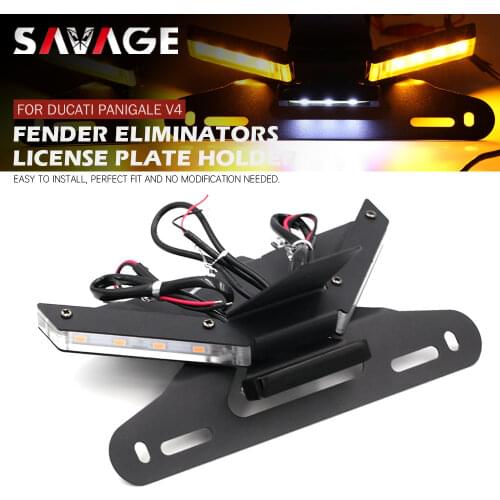 Tail Tidy Fender Eliminator For DUCATI Panigale V4 2018 19 2020 2021 Motorcycle License Plate Holder Integrated LED Turn Signal