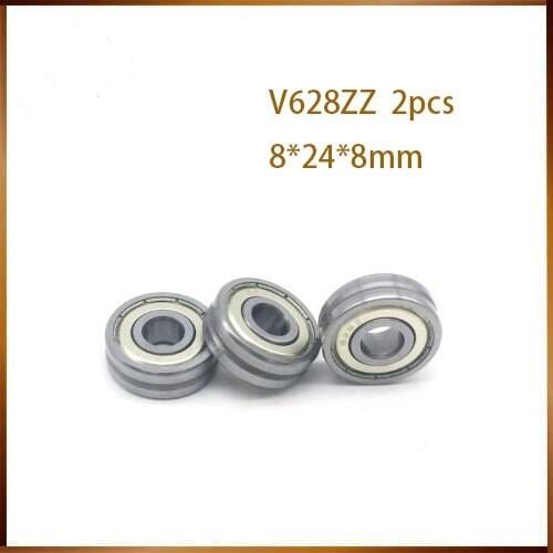 V628z 628 8 x24 x8 mm 2pcs V grooved straightener guide wheel bearings 8 * 24 * 8 mm pulley bearings V groove width 1.5mm