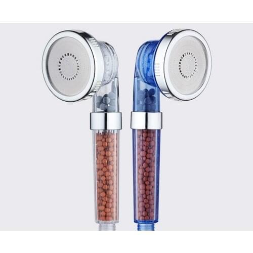 Bathroom 3-Function SPA shower head with switch on/off button high Pressure Anion Filter Bath Head Water Saving Shower
