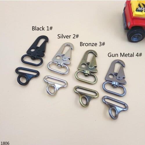 25mm Inner Width 4pcs Hook+Rings 1" Trigger Spring Gate Metal Swivel Clips Snap Hook DIY Bags Belt Accessories Accept Custom