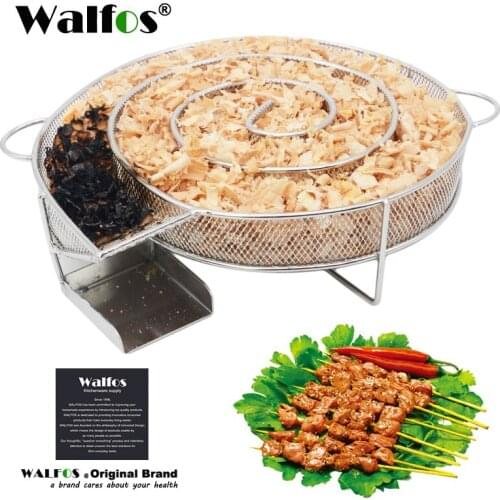 WALFOS BBQ Accessories Cold Smoke Generator BBQ Grill Cooking Tools for Smoker Flavor Wood Chips Grill Bacon Cold Smoking