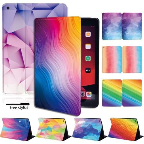 For Apple Ipad 8 2020 8th Gen Tablet Case PU Leather Protective Case + Free Stylus