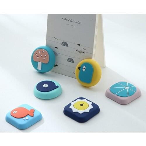 1PC Crash Pad Cartoon Door Stopper Silicone Self Adhesive Wall Protectors Door Handle Bumpers Buffer Guard Stoppers Silencer Cra