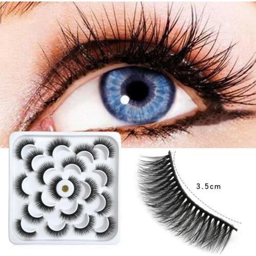 10Pairs 3D Waterproof Faux Mink Fur Natuarl Long Thick Fake Eyelashes Eye Makeup soft material makes it very comfortable to wear