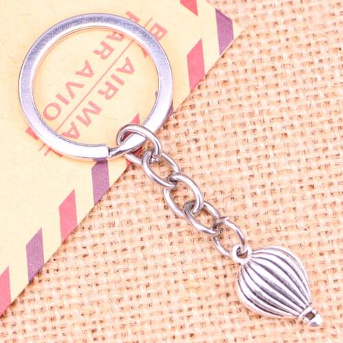 20pcs New Fashion Keychain 21x13mm hot air balloon Pendants DIY Men Jewelry Car Key Chain Ring Holder Souvenir For Gift