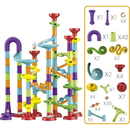New 29Pcs-133Pcs Set DIY Construction Marble Run Race Track Building Blocks Kids 3D Maze Ball Roll Toys Children Christmas Gift