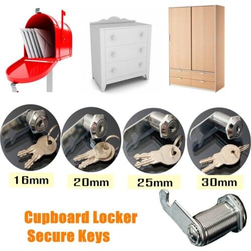 2Key 16/20/25/30mm Safe Cam Lock Pinball Arcade Machine Door Cabinet Toolbox Drawer For Filing Mailbox Drawer Cupboard