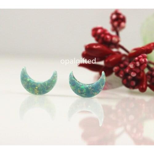 3pcs/lot) In Stock!!! Synthetic Fire Opal Moon Opal Charm 8x11mm Half Moon pendant opal with wholesale price many colors choose