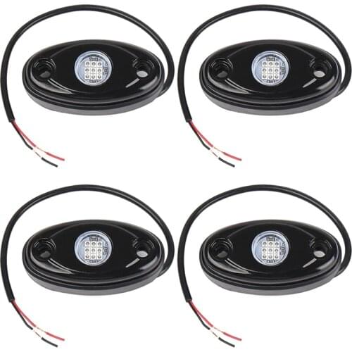 4PCS Car Under Wheel Lights 800LM 9 LED Rock Lights Waterproof Under Body Blue Lights for Car Truck Pickups ATV UTV SUV