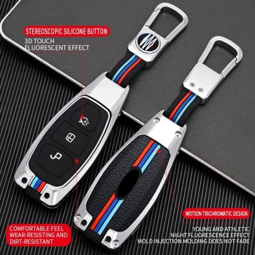 Alloy Car Key Case Cover For Ford Fiesta Focus Mondeo Ecosport Kuga Fob Remote Key Case Protector Accessories Holder Shell