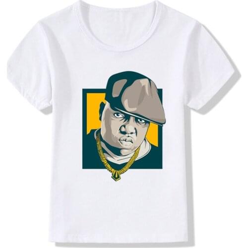 Baby Girls Hiphop Notorious B.I.G Biggie Smalls Print T shirt Kids Clothes Children Summer T-shirt