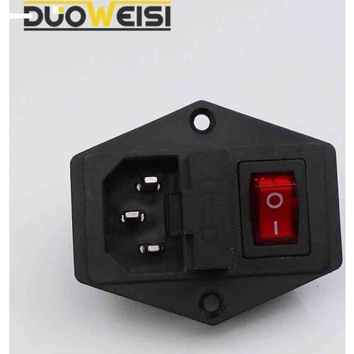 DuoWeiSi 3D Printer parts 220V/110V 5A Power Outlet Socket With Switch And 6A Fuse For 3D Printer KG005
