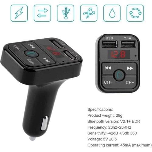 Dual Bluetooth Handsfree Call FM Transmitter For Car Radio Adapter