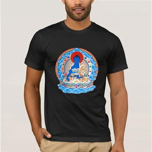Blue Medicine Buddha T Shirt Yogaer Meditation Zen Buddhist New Man Design T-Shirt Print New 2019 Fashion Movie Shirt