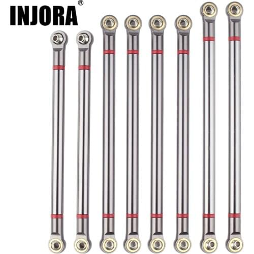 INJORA 8pcs/lot Aluminum Alloy Link Rod Unassembled Kit 313MM Wheelbase for 1/10 RC Car Crawler Axial SCX10