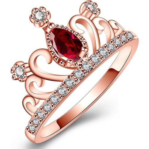 Fashion Ring 925 Silver Jewelry Crown Shape Cubic Zirconia Gemstone Finger Rings for Women Wedding Party Accessories Wholesales