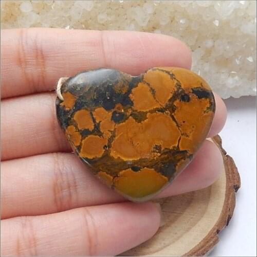Gemstone Heart Shape Turquoise Handmade Pendant 39x32x8mm 14.4g Natural Stone Trendy Pendant For Moving Accessories