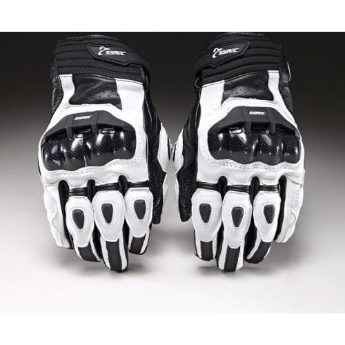 SSPEC Motorcycle gloves Motocross Off-road Racing gloves breathable Leather Gloves Full Finger Carbon Fiber Riding Glove