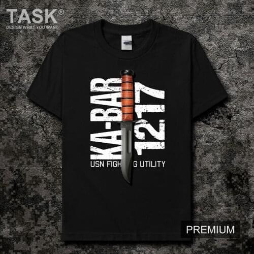 USN Fighting Utility KA-BAR 1217 Military Dagger T-Shirt Summer Cotton O-Neck Short Sleeve Mens T Shirt New S-3XL