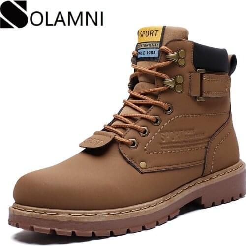 Mens Winter Martins Boots Large Size 38-46 Safety Shoes Work Men Non-Slip Casual Ankle Boots Retro High-top Desert Boot For Male