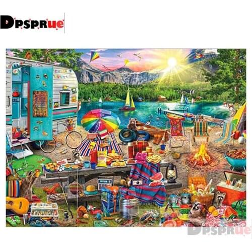 Dpsprue 5d Full DIY Square Diamond Painting Cross Stitch Cartoon 3d Round Embroidery Mosaic Resin Home Decor Gifts