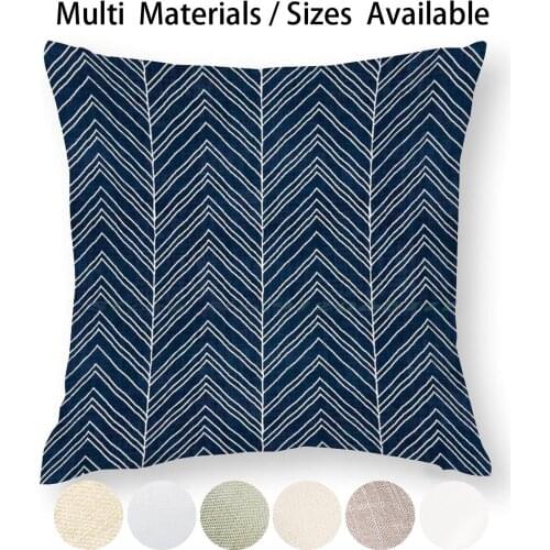 Strand In Navy Blue Pillow Case Throw Pillow Cover Cotton Linen Flax Mud Cloth Mudcloth Bohemian Tribal Ethnic Africa African