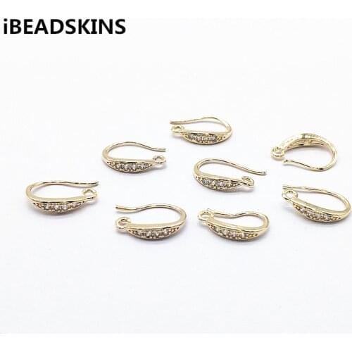 New arrival! 15x3mm 100pcs Copper/Cubic Zirconia Ear hook for Jewelry Earrings parts,hand Made Earrings Findings Jewelry DIY