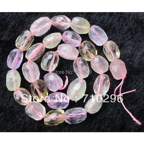 Wholedsale 1string of 15.5" Natural Multi Quartz Crystal Beads Faceted Nugget Beads 10x14mm Gem stone Jewelry Beads