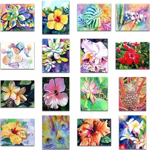 Full Round Diamond mosaic flowers 5D DIY Diamond embroidery Cross stitch Lotus Full Square Diamond painting Shell