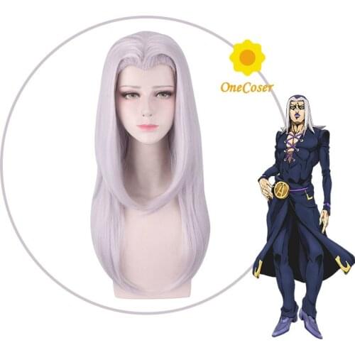 JOJOs Bizarre Adventure Leone Abbacchio Cosplay Long Wig Golden Wind Heat-resistant Fiber Hair + Wig Cap Party Anime Props